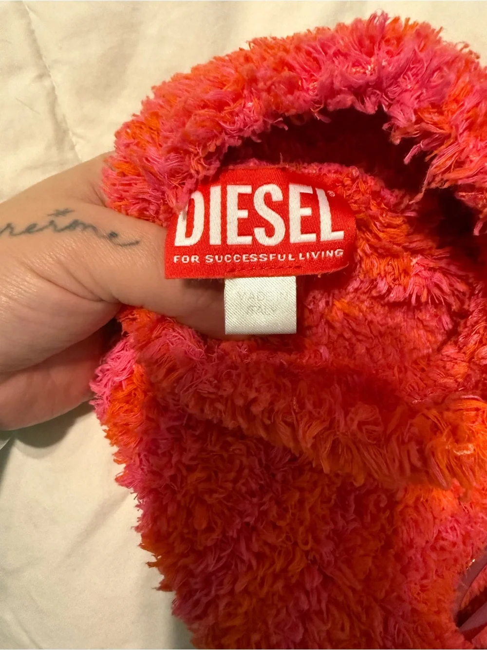 Diesel M-Leros Logo plaque toweling dress - Picture 5 of 6